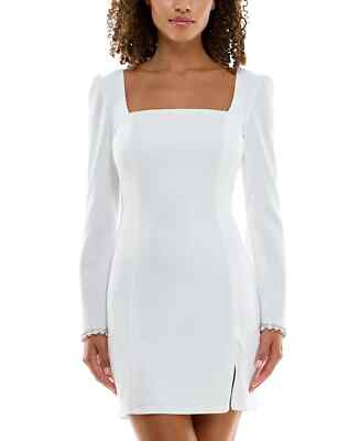 Speechless Juniors Long Sleeve Faux-Pearl Dress Color Ivory Size 2XL | eBay