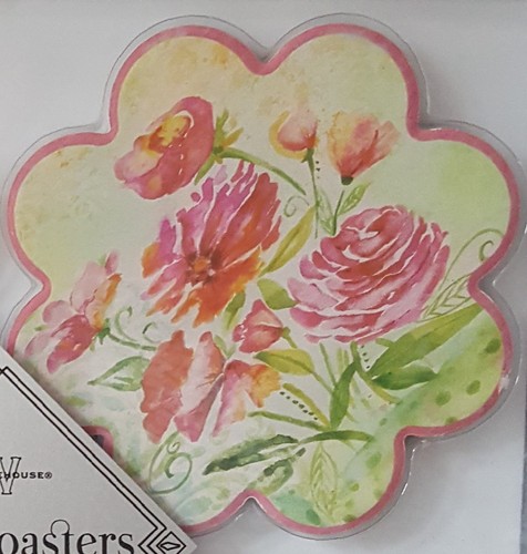 Garden Beauty Shaped Stone Coasters w/Cork Backing Set of 4 by Boston Warehouse - Bild 3 von 9