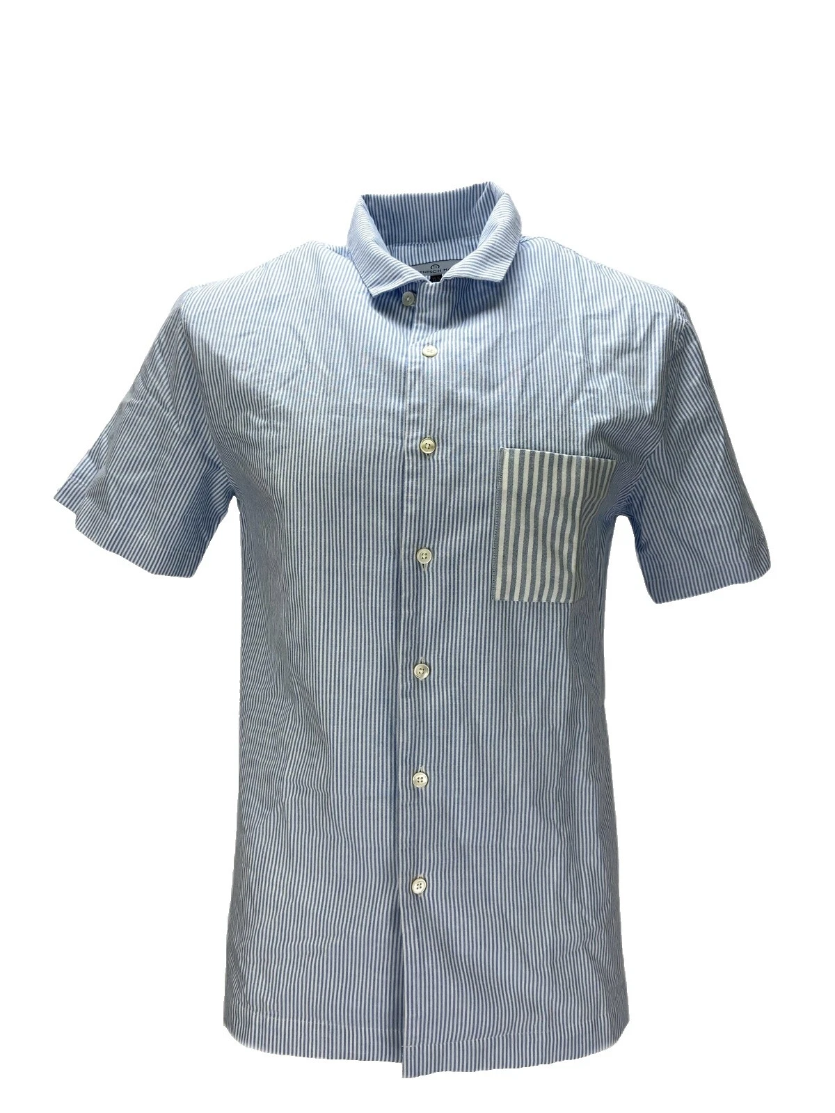 White Striped Casual Button-Down Shirts for Men