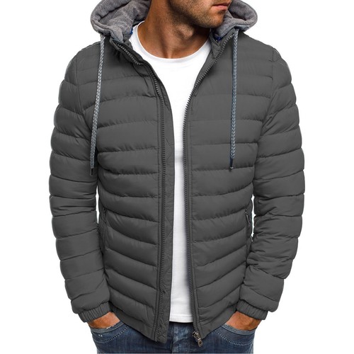 Herren Winter warm leicht Daunen Puffer Luftpolster Mantel gesteppt wattiert Kapuze Jacke - Bild 28 von 31
