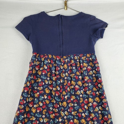 Vintage Jonathan Martin Jumpsuit Girls 8 Navy Blue Floral Cotton Zipper - Picture 12 of 15