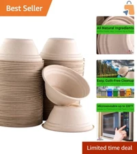 Natural Fiber 8 oz Bowls - Compostable & Microwave Safe, Ideal for Gatherings