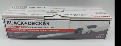 BLACK + DECKER White Comfort Grip 9  Stainless Steel Electric Knife EK500W NIB