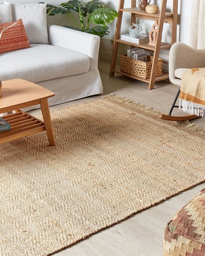 Jute Area Rug 140 x 200 cm Beige ABANA - Picture 2 of 7