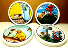 Gary Patterson~Clay Humor Design Ceramic Coasters Made In China Set of Four (4)