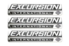 3X 00-05EXCURSION INTERNATIONA Logo Side Fender Badge Emblems (Chrome Black)