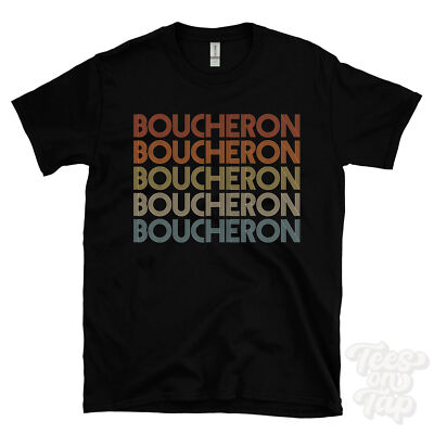 BOUCHERON REPEATED RETRO STYLE T-SHIRT mens & womens novelty cool name gift