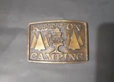VINTAGE KEEP ON CAMPING BELT BUCKLE - GW-15