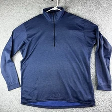 Patagonia Capilene Mens L Half Zip Long Sleeve Sweatshirt Baselayer Blue VTG USA