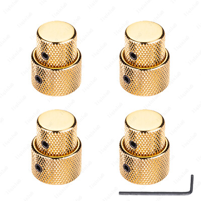 4Pcs Metal Dual Concentric Stacked Control Knobs for Jazz Bass in 3 Colors