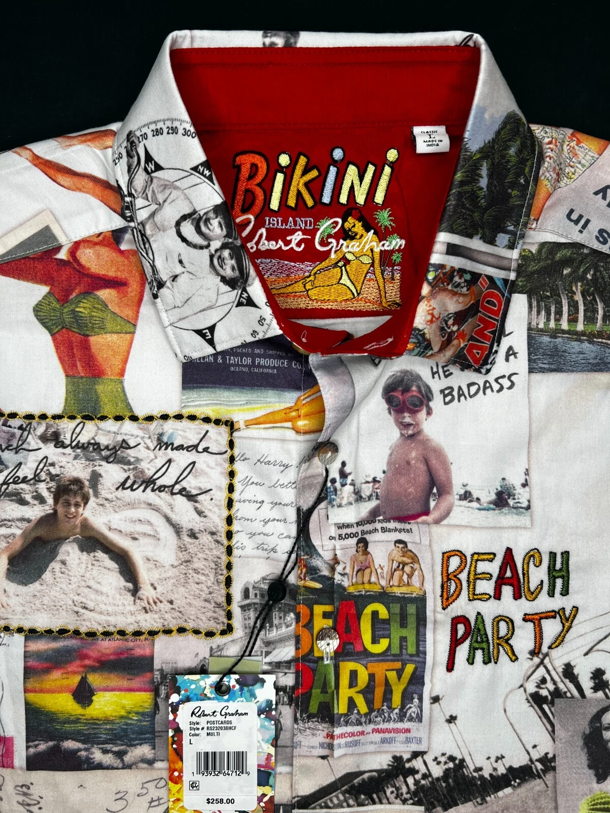 Robert Graham POSTCARDS Bikini Island Beach Party Short Sleeve $258 Large NWT L
Opens in a new windo