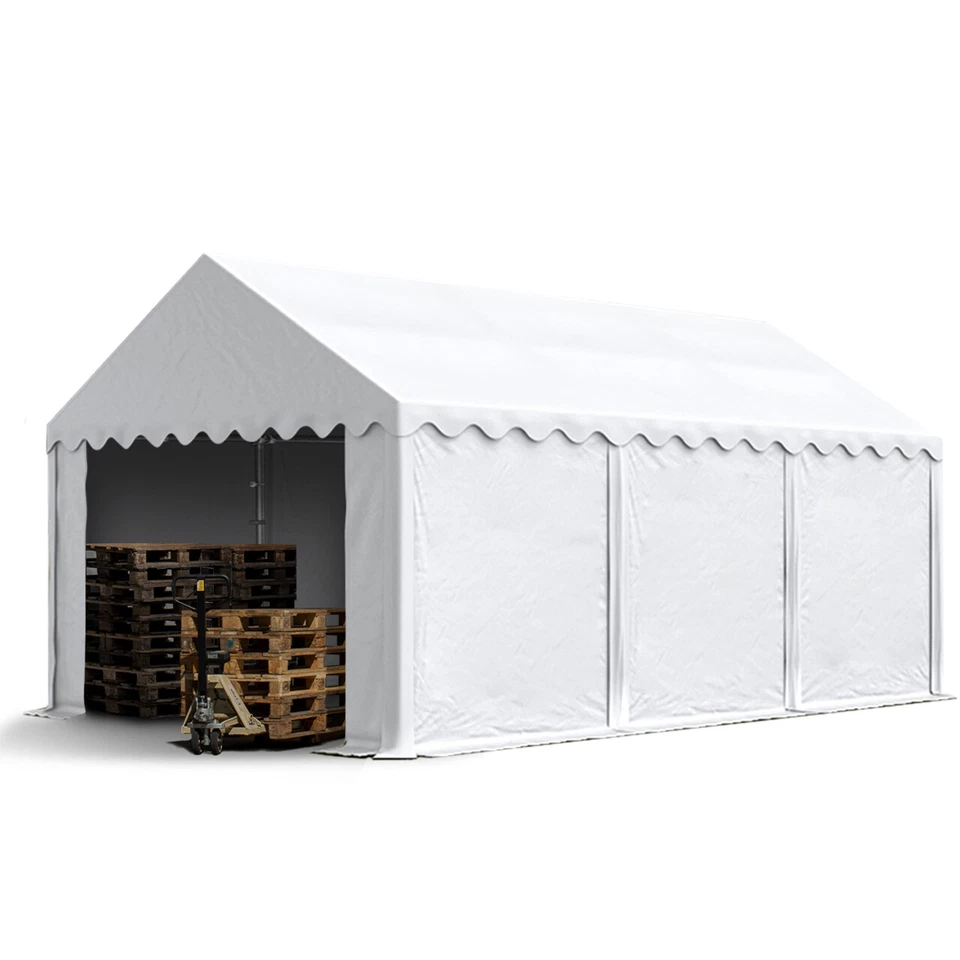 TOOLPORT Storage Tent 4x6 m PVC 700 N 100% waterproof Shed Shelter white