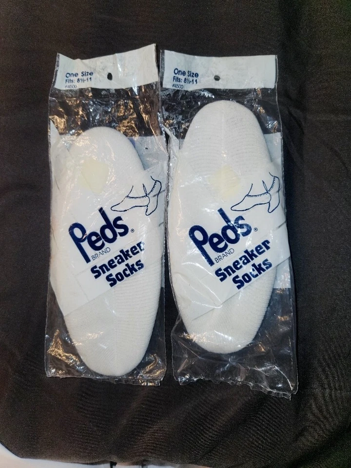 VTG 90s Peds 2 pr Socks Ankle Womans 8.5-11 Sneaker #4500 Terry Cushion - Image 3 of 4