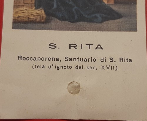 Santino Reliquia SANTA RITA DA CASCIA grani pietra sulla quale Pregava la Santa - Foto 4 di 6