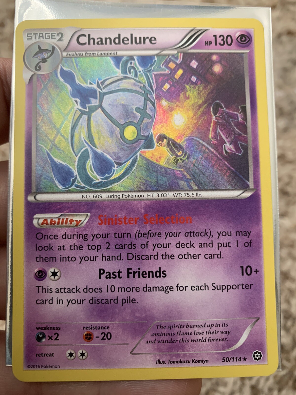 50/114 | Chandelure Reverse Holo | Steam Siege | Pokemon Card | NM - Mint