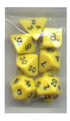 NEW RPG / D&D Dice Set of 7 - Opaque Yellow