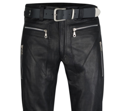Lederhose neu schwarz Lederjeans Leder leather pants trousers