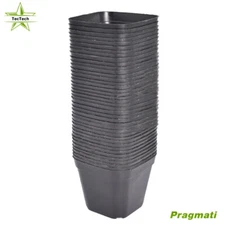 Set Of 100 Lightweight 4 Inch Square Plastic Nursery Pots Flexible Plants Pots