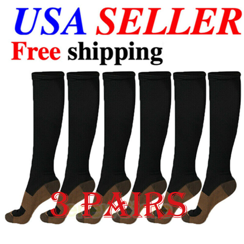 Copper Compression Socks Medical 20-30mmHg Best For Men Women Running Athletic