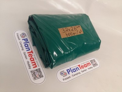LKW-Plane, PVC Plane: 3,2 x 2,6m -- Grün/Weiß -- ca.600g/m² -- B-Ware - 2 Farbig