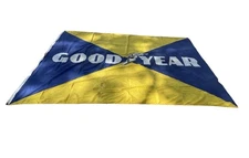 HUGE Vintage Collectible Good Year Flag With Old Logo 6 Feet By 9 Feet - Cotton