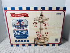 ROKR Parachute Tower 3D Wooden Puzzle Music Box LED Light DIY Kit EA01 NEW