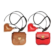 Cute Coin Purse Keychain Playful Coin Holder Purse Accessory Leather Texture