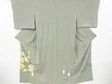 7349367: JAPANESE KIMONO / IRO-TOMESODE / EMBROIDERY / KINSAI / CRANE / ARTIST W