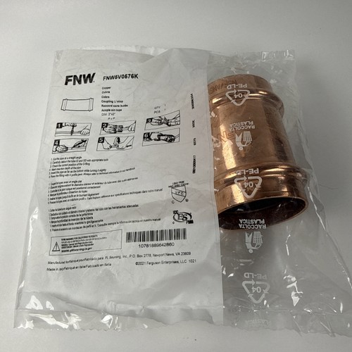 FNW FNW5V0576K Copper Coupling Less Stop 2”x2” PIP New
