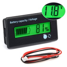 Battery Meter With Alarm Capacity Voltage Monitor DC 12V-84V Gauge Indicator ...