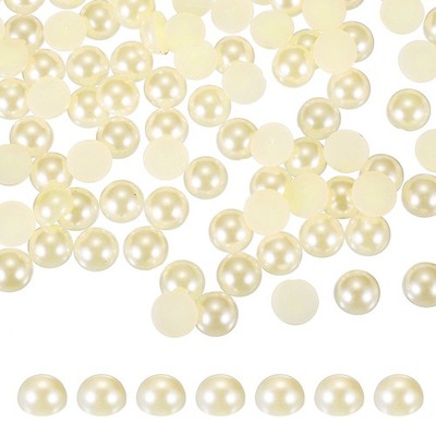 Für Crafting 250 Stück 12mm beige halbrunde Perlen