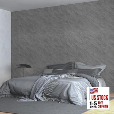 48''×197'' Large Size Extra Wide Thick Grey Concrete Wallpaper 48'' x 197'' Gray