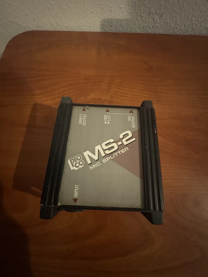 Pro Co MS-2 Mic Splitter 1x2 XLR Direct & ISO Output w/ Ground Lift Tested - Image 2 of 4