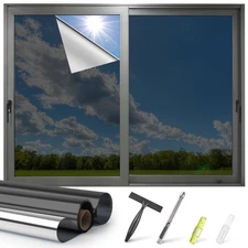 One Way Window Privacy Film Reflective Mirror Home Window Tint, Daytime Priva...