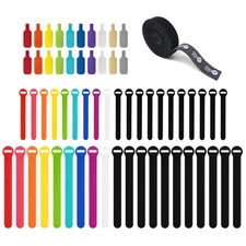 Cable Management Value Pack - 40 Self-Gripping Cable Ties, 20 Cable Labels, 1...