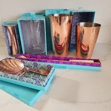 Copper Bar Set Boston Shaker Mixing Glass Jigger  Julep Strainer Spoon Elyx