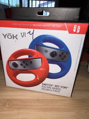 YOK Switch Joy-Con Racing Wheel Double Pack Red & Blue for Nintendo Switch