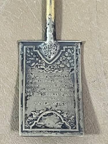 1915 PPIE SAN FRANCISCO EXHIBITION STERLING SHOVEL W.H.TAFT SOUVENIR SPOON - Bild 3 von 7