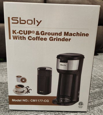 Sboly K-Cup & Single-Serve Ground Coffee Machine with Coffee Grinder CM1177-CG