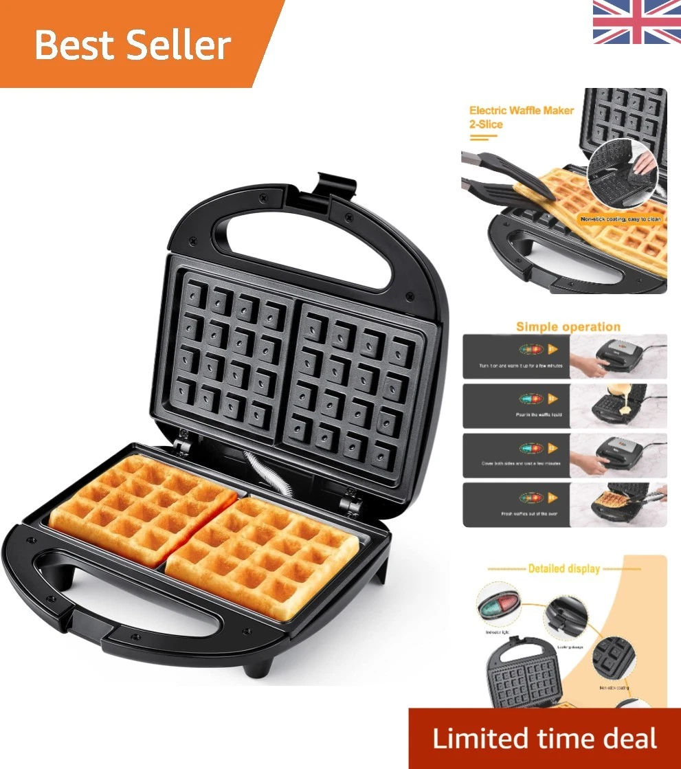 750W Dual Belgian Waffle Maker with Non-Stick Coating & Temperature Control