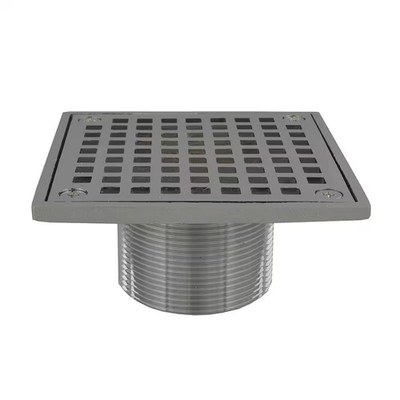 2 In. Brass Spud with 4 In. Square Strainer in Chrome Plated for Shower/Floor Dr