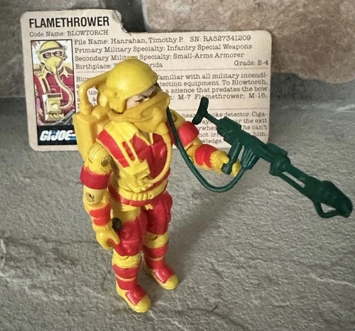GI Joe ARAH 1984 Blowtorch Figure Complete w/Accessories & Card