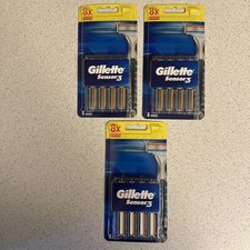 24 GILLETTE SENSOR 3 RAZOR BLADES REFILL CARTRIDGES - 3 PACKS/8 TOTAL BRAND NEW! 2.29 per gallon