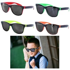 2Pack Kids Sunglasses Neon Reflective Frames Suitable for Baby Toddler Boys