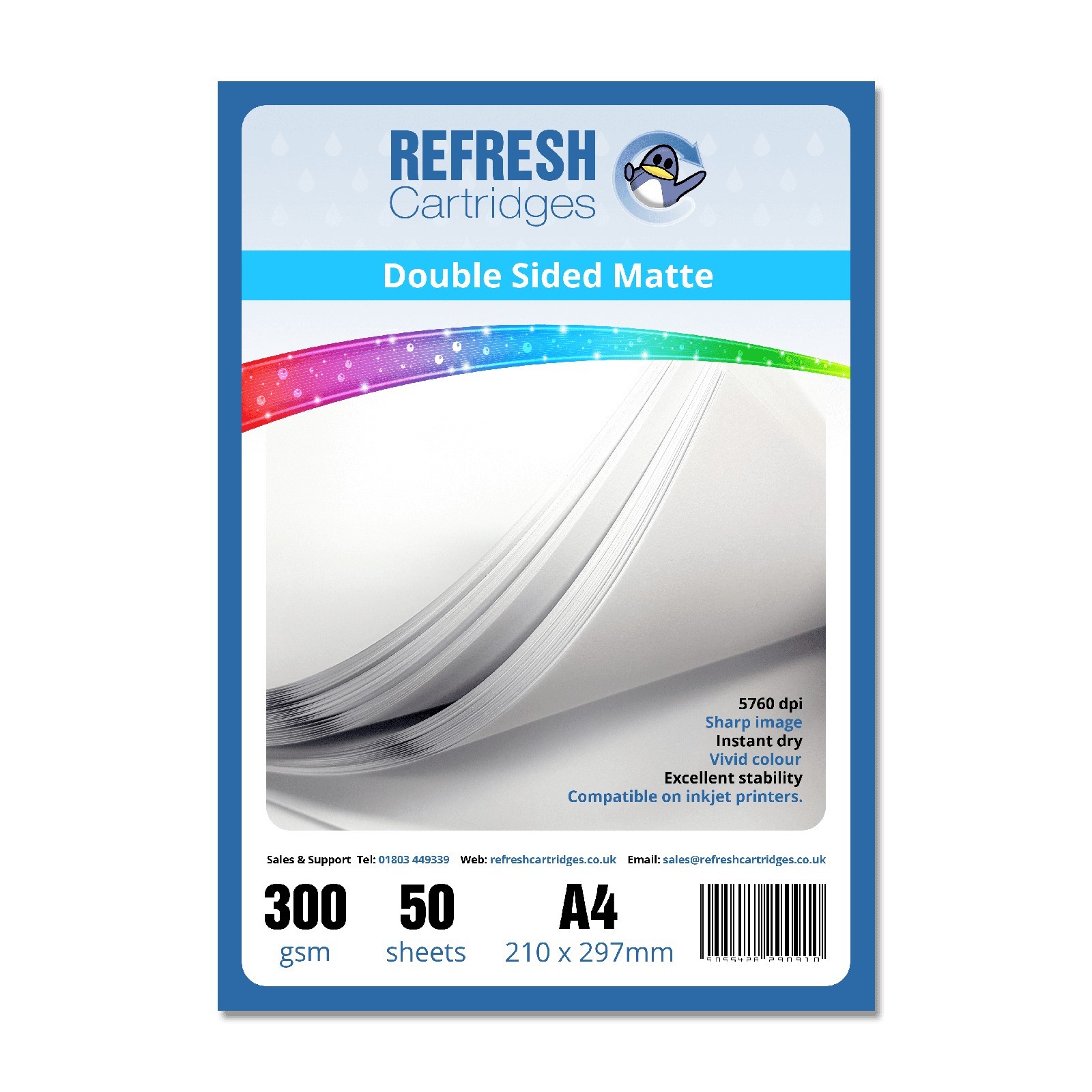 CLEARANCE Refresh Cartridges Duo Matte Coated A4 Photo Paper/Card 300gsm (x355)