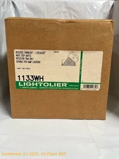 Lightolier 1133WH White Step Baffle Slope Ceiling Reflector Trim-6-3/4"- 75W