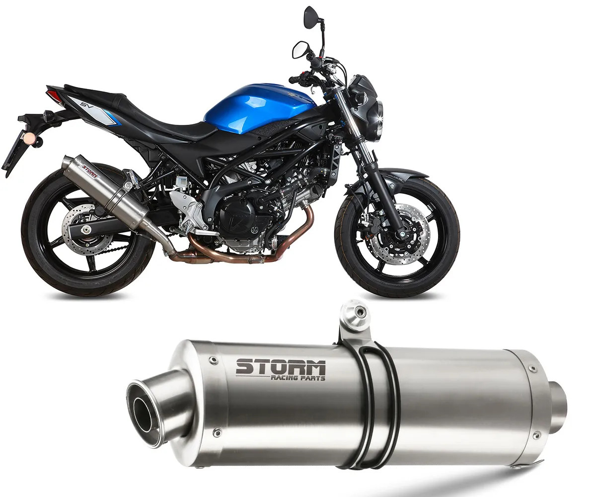 Exhaust Storm by Mivv Muffler Oval Steel for Suzuki Sv 650 2016 > 2022