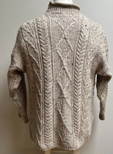 Irish Homecraft Sweater Adult M Cable Knit Oiled Wool Ireland - Natural - Picture 5 of 11