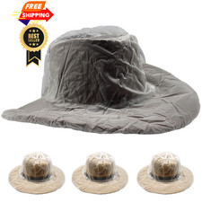 Alpha 4 Pack Cowboy Rain Cover Plastic Hat Protectors Large-X-Large, White 