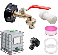 IBC Tank Zubeh&ouml;r Adapter Set Auslaufhahn Verl&auml;ngerung Schlauchnippel 107 mm